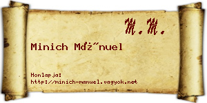 Minich Mánuel névjegykártya